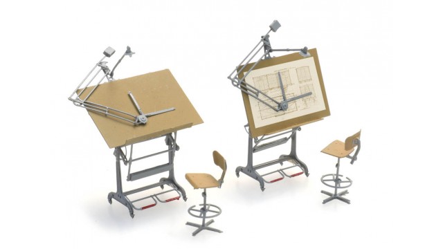 Set tekentafels met stoelen (2x)
