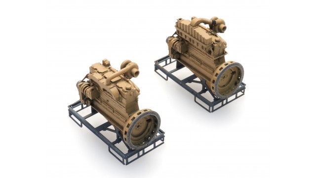 Industrie dieselmotor op transportpallet  (2x)