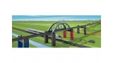 Set bouwstenen viaductspoorwegbrug