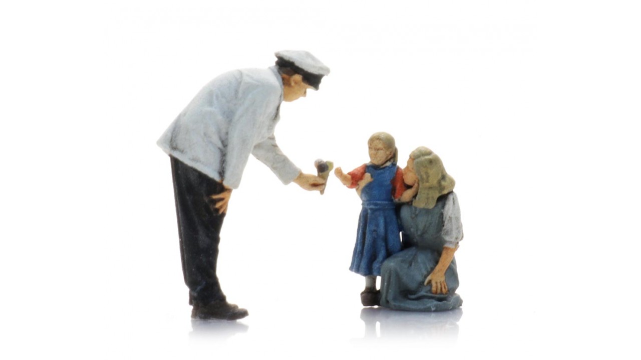 IJsverkoper met moeder en kind