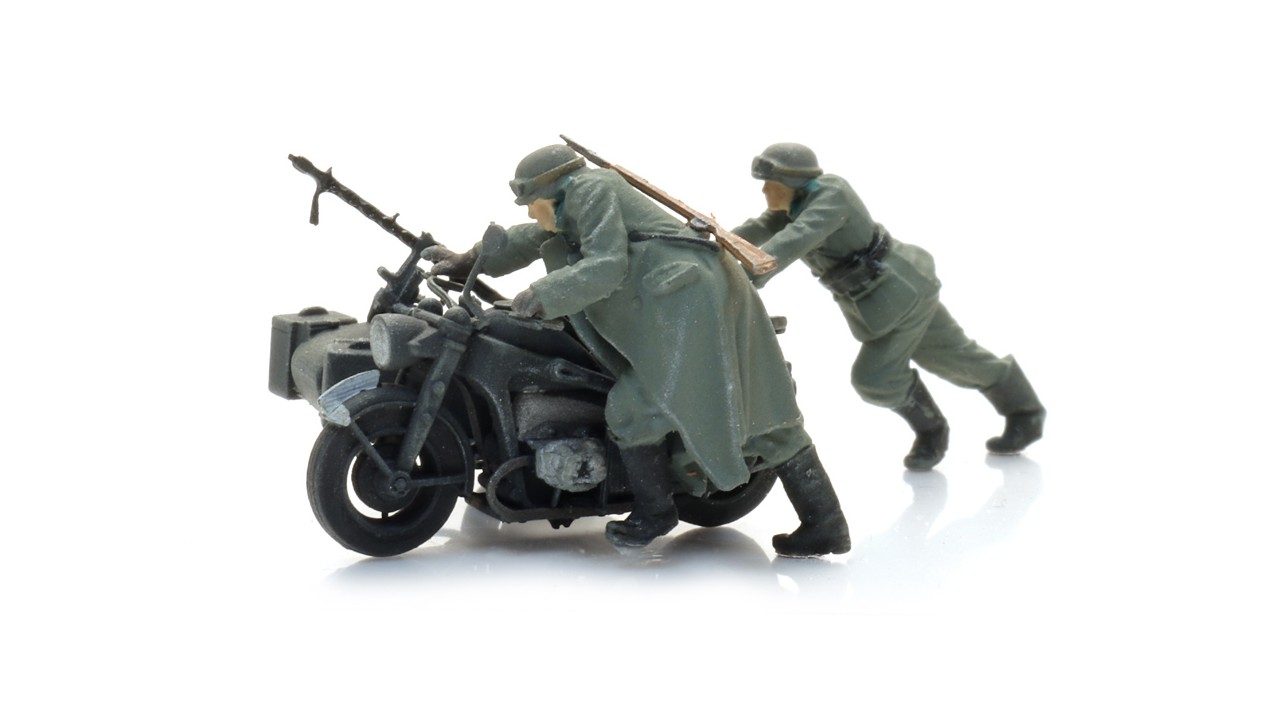 WM Pech: Zündapp met zijspan + 2 figuren