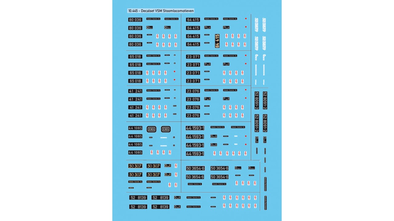 Decalset VSM stoomtreinen