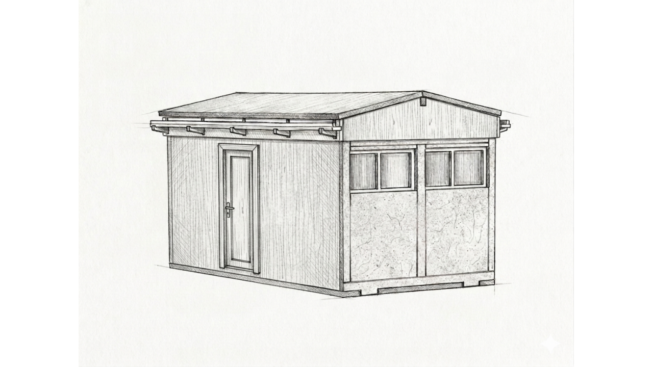 Betonnen prefab gebouw - Ploegbaas