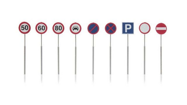NL-verkeersborden: snelheid, parkeer, verbod, 9 st