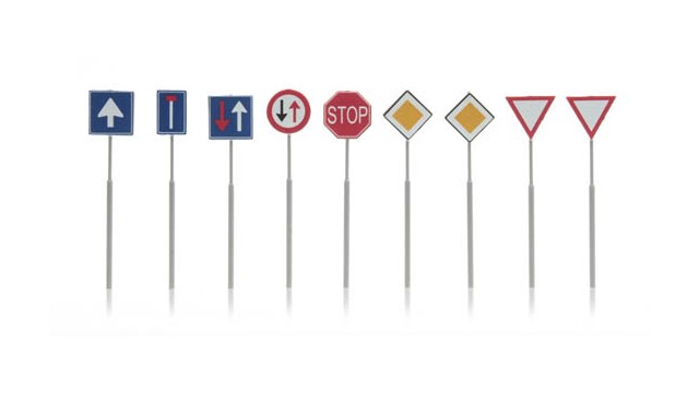 NL-verkeersborden: voorrang, richting 9 stuks