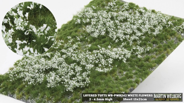 Layered Tufts Flowers White