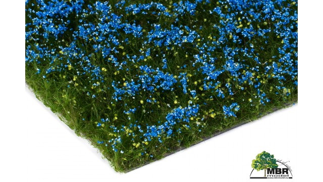 Bloemen blauw, 15mm, 15 x 10 cm